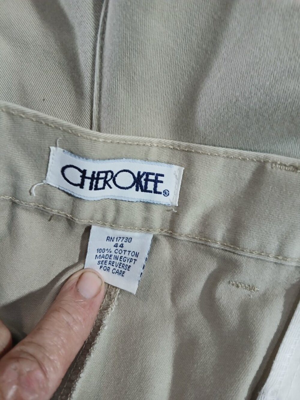 Cherokee Men's Khaki Pleated Golf Shorts Size 44 100% Cotton Classic Casual - Picture 5 of 10